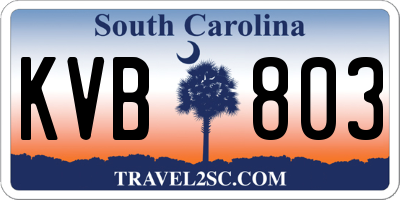 SC license plate KVB803