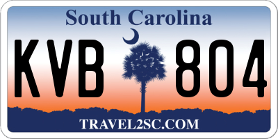 SC license plate KVB804