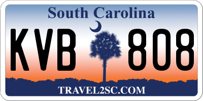 SC license plate KVB808