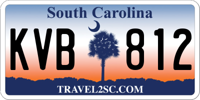 SC license plate KVB812