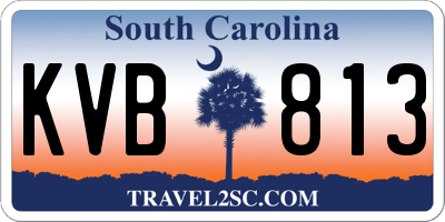 SC license plate KVB813