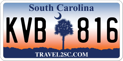 SC license plate KVB816