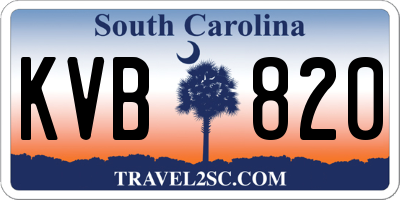 SC license plate KVB820