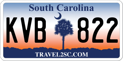 SC license plate KVB822