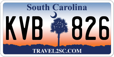 SC license plate KVB826