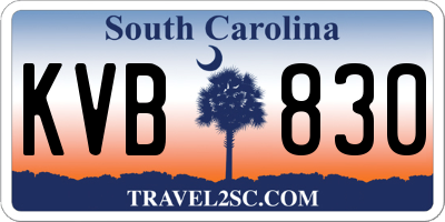 SC license plate KVB830