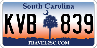 SC license plate KVB839