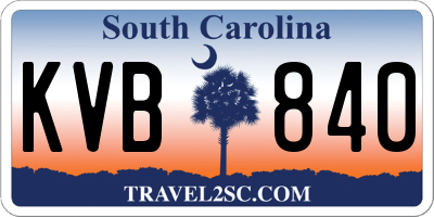 SC license plate KVB840