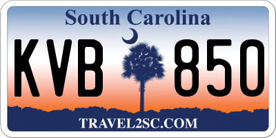 SC license plate KVB850