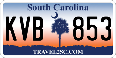 SC license plate KVB853