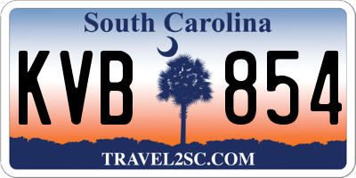 SC license plate KVB854