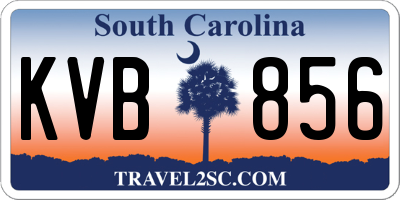 SC license plate KVB856