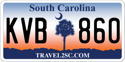 SC license plate KVB860