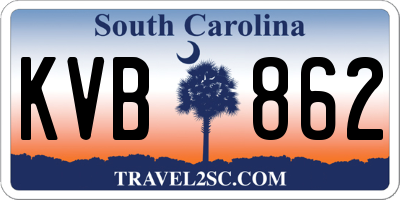 SC license plate KVB862