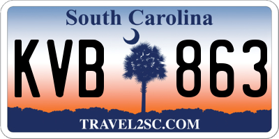 SC license plate KVB863