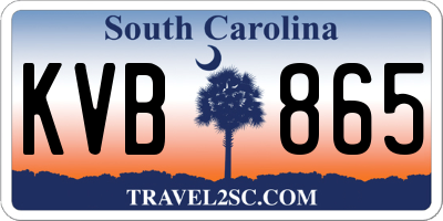 SC license plate KVB865