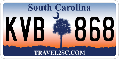 SC license plate KVB868