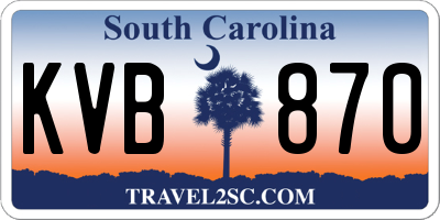 SC license plate KVB870