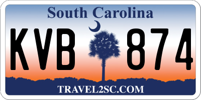 SC license plate KVB874
