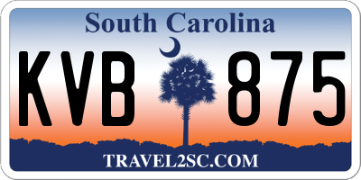 SC license plate KVB875