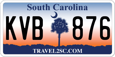 SC license plate KVB876
