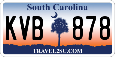 SC license plate KVB878