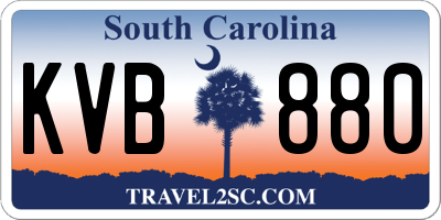 SC license plate KVB880