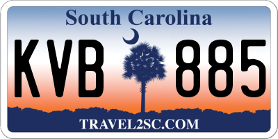SC license plate KVB885