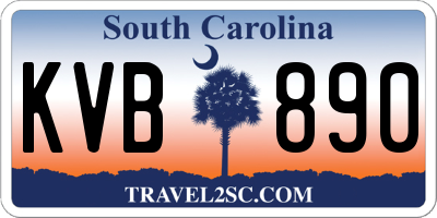 SC license plate KVB890