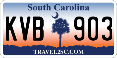 SC license plate KVB903