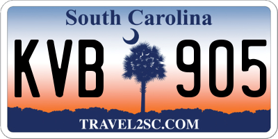 SC license plate KVB905