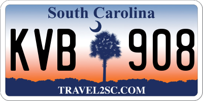SC license plate KVB908