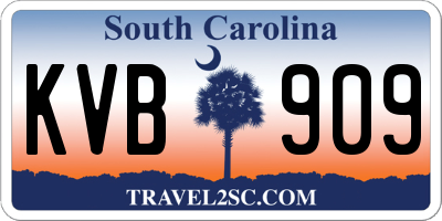 SC license plate KVB909
