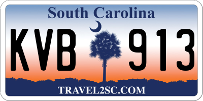SC license plate KVB913