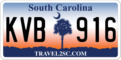 SC license plate KVB916