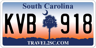 SC license plate KVB918