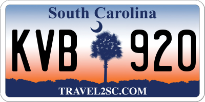 SC license plate KVB920