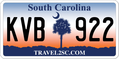 SC license plate KVB922