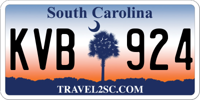 SC license plate KVB924