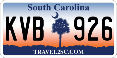 SC license plate KVB926