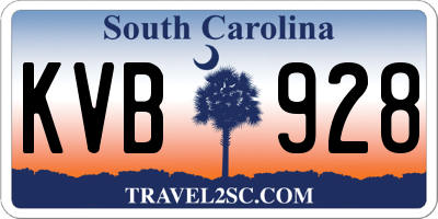 SC license plate KVB928