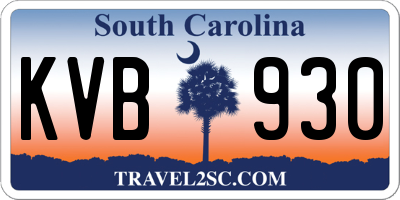 SC license plate KVB930
