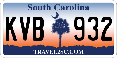 SC license plate KVB932