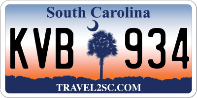 SC license plate KVB934