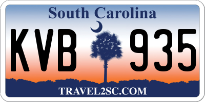 SC license plate KVB935