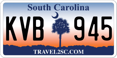 SC license plate KVB945