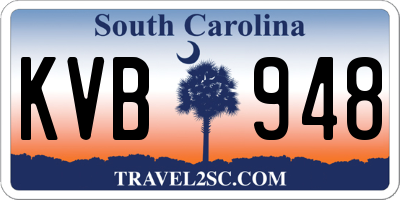 SC license plate KVB948