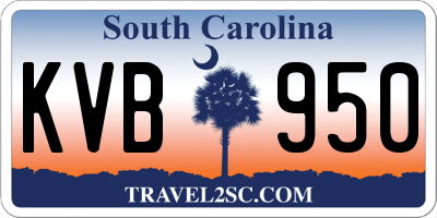 SC license plate KVB950