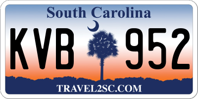SC license plate KVB952