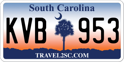 SC license plate KVB953